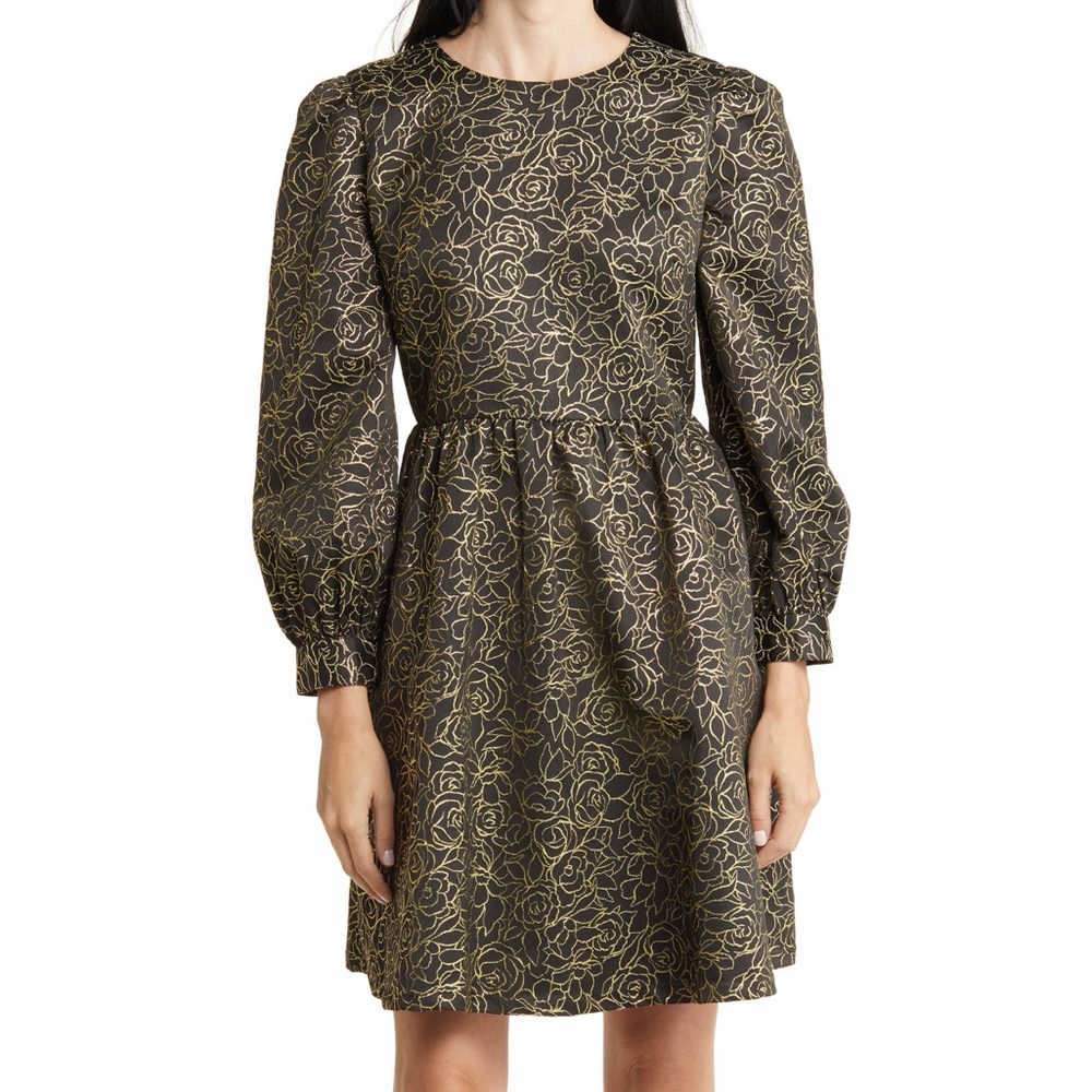 NORDSTROM Metallic Floral Dress